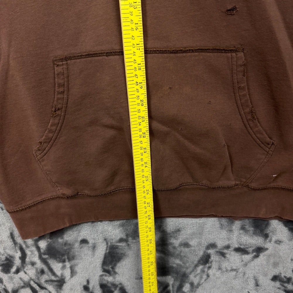 Aeropostale Hoodie Mens XL Brown Fair Distressed Paint Splatter Graphic Pullover - Picture 4 of 7